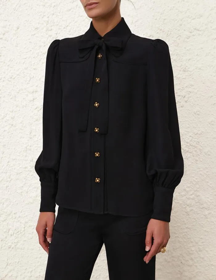 Zimmermann Clothing Collared Shirt Black 8211 Women