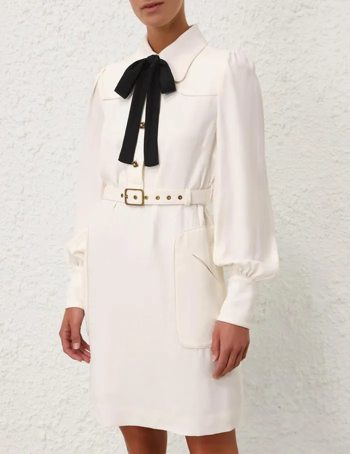 Zimmermann Clothing Collared Swing Dress Cream 8211 Women