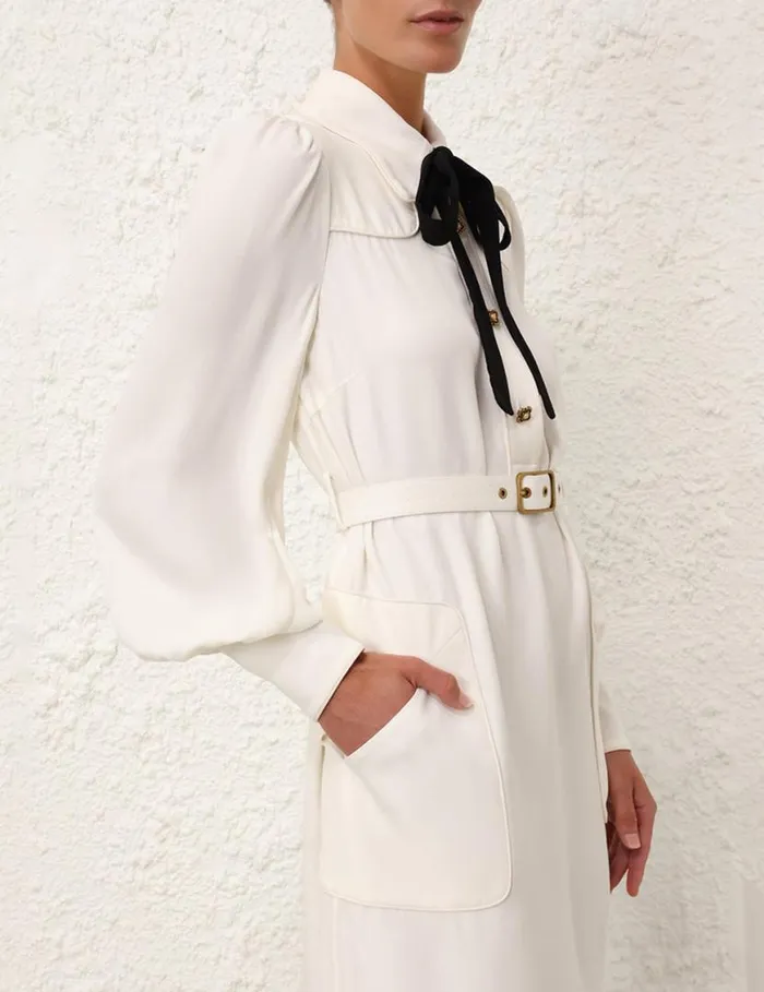 Zimmermann Clothing Collared Swing Dress Cream 8211 Women