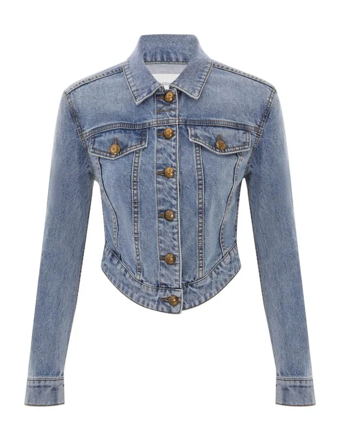 Zimmermann Clothing Denim Fitted Jacket Poseidon Blue 8211 Women