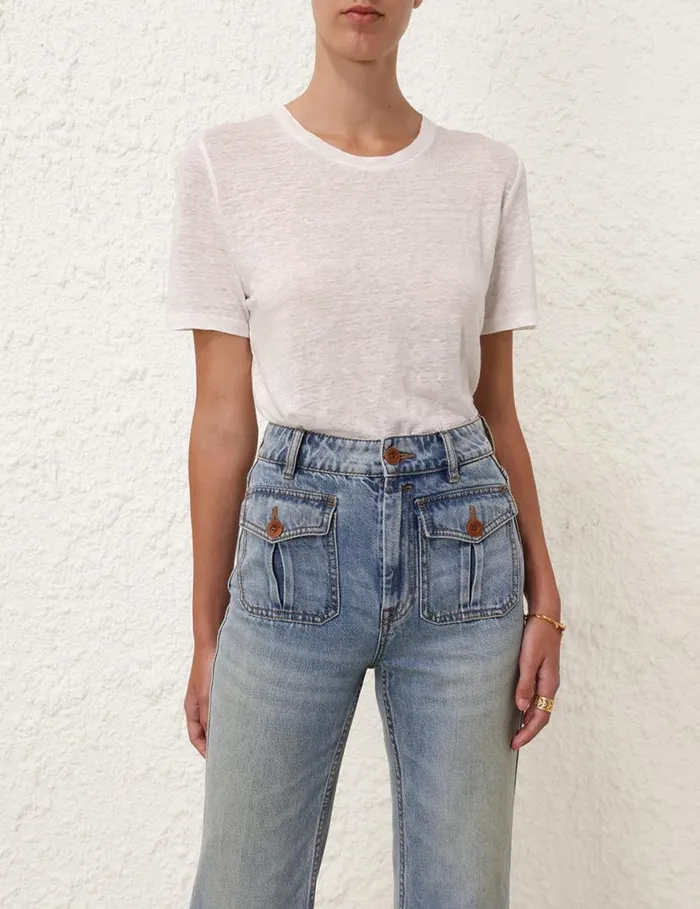 Zimmermann Clothing Fitted Tee Ivory 8211 Women