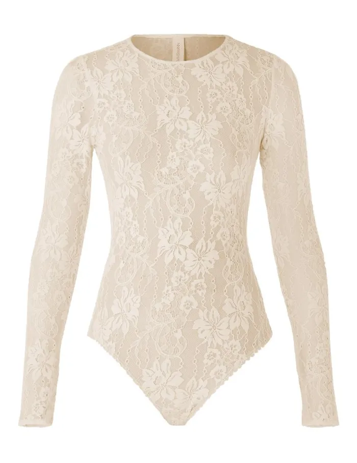 Zimmermann Clothing Lace Bodysuit Parchment 8211 Women