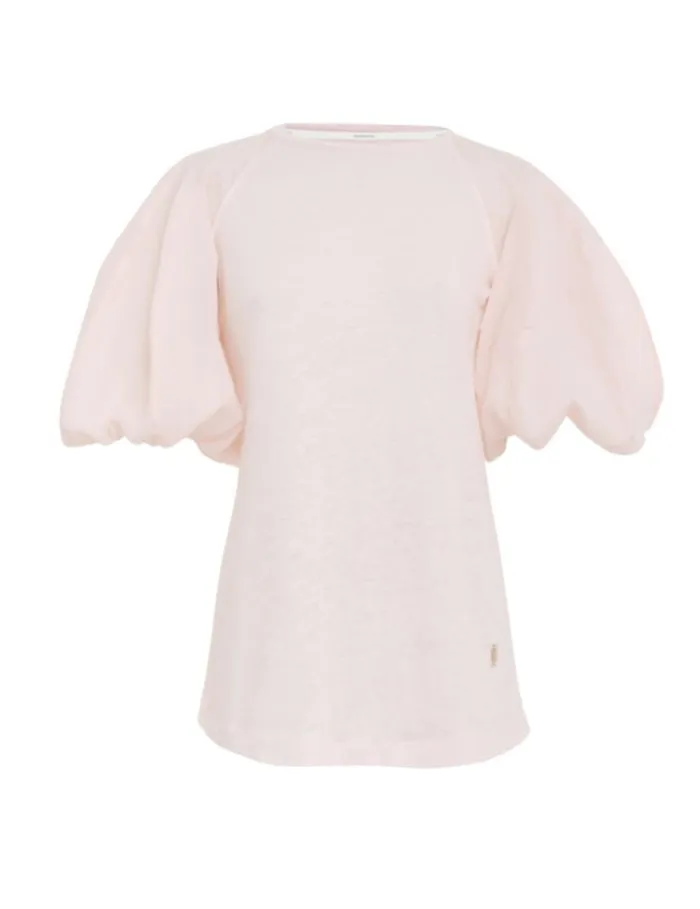 Zimmermann Clothing Lantern Sleeve Tee Blush 8211 Women