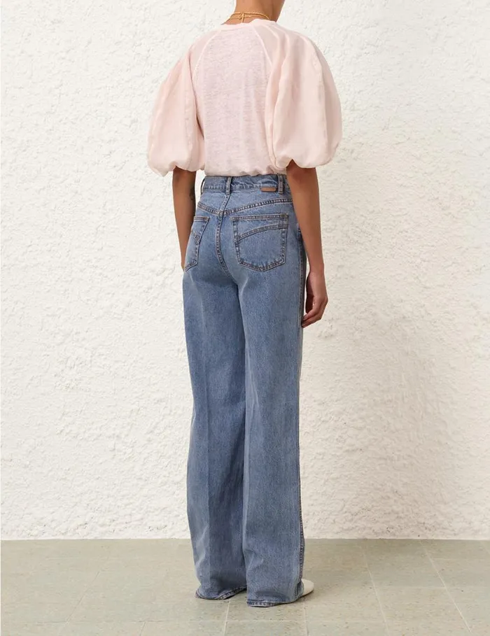 Zimmermann Clothing Lantern Sleeve Tee Blush 8211 Women