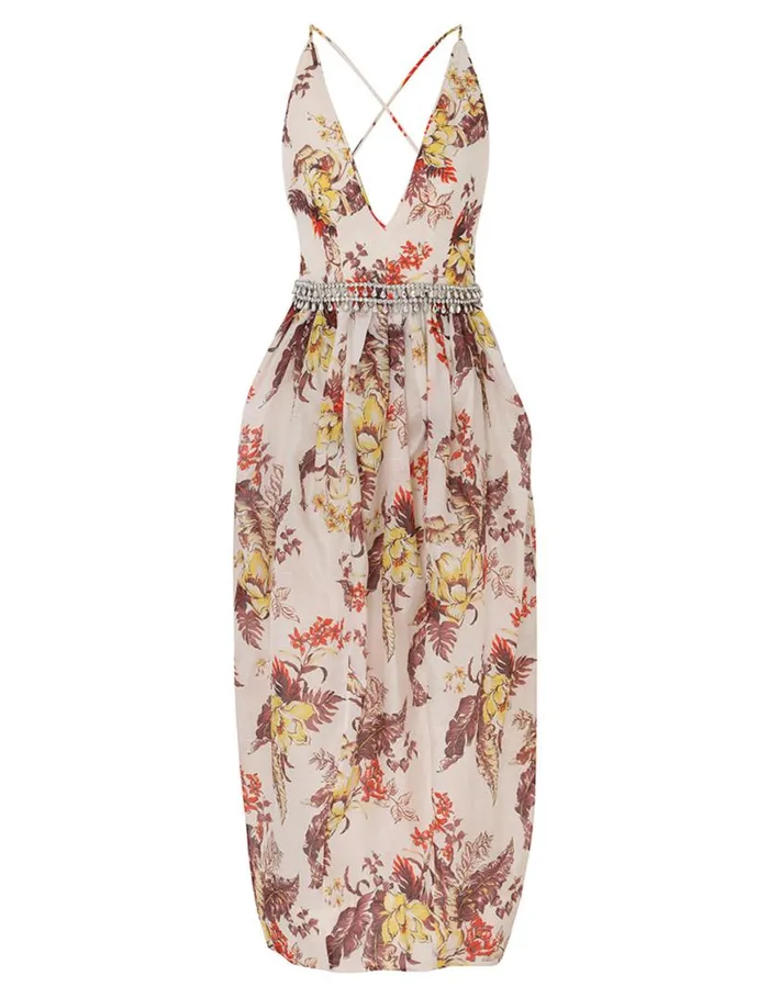 Zimmermann Clothing Matchmaker Tulip Dress Ivory Tropical Floral 8211 Women