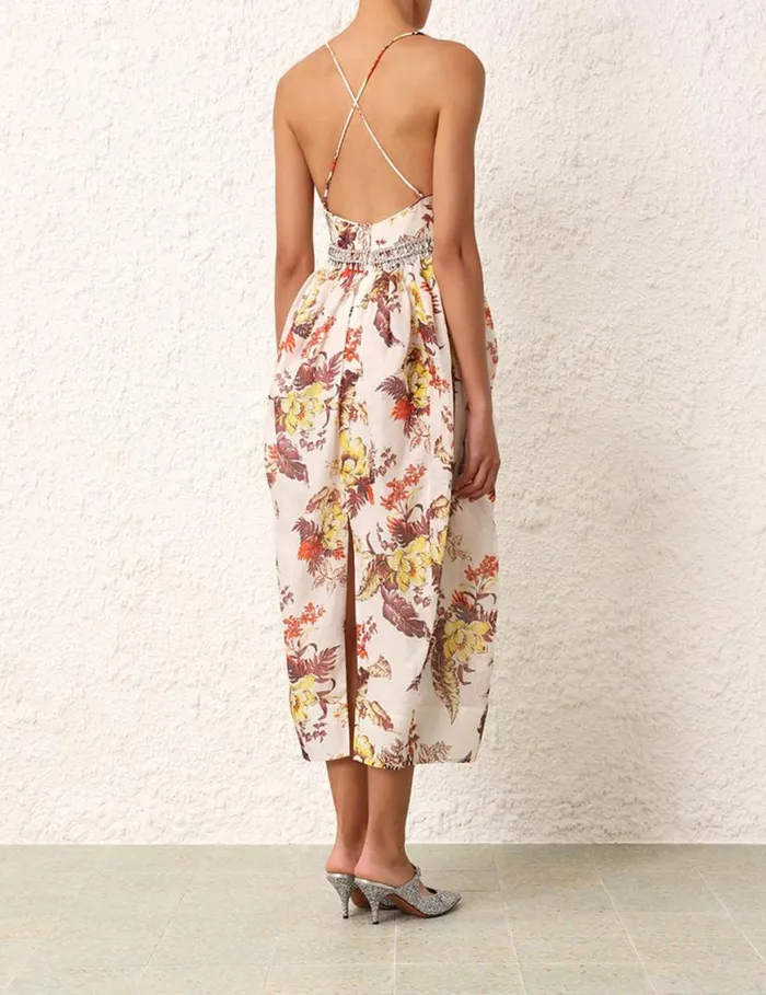 Zimmermann Clothing Matchmaker Tulip Dress Ivory Tropical Floral 8211 Women