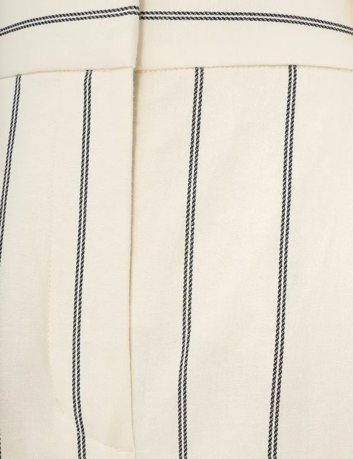 Zimmermann Clothing Natura Cropped Barrel Pant Navycream Stripe 8211 Women