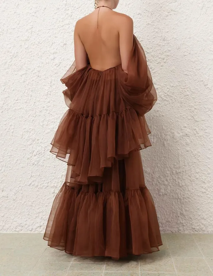 Zimmermann Clothing Natura Gathered Skirt Toffee 8211 Women