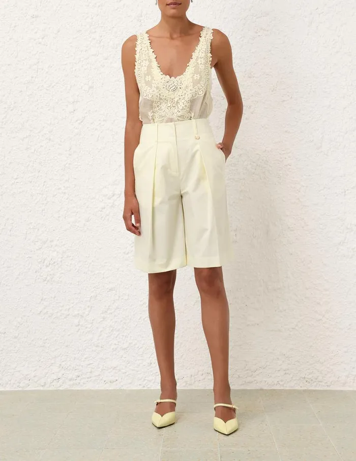 Zimmermann Clothing Natura Lace Patch Tank Lemon 8211 Women