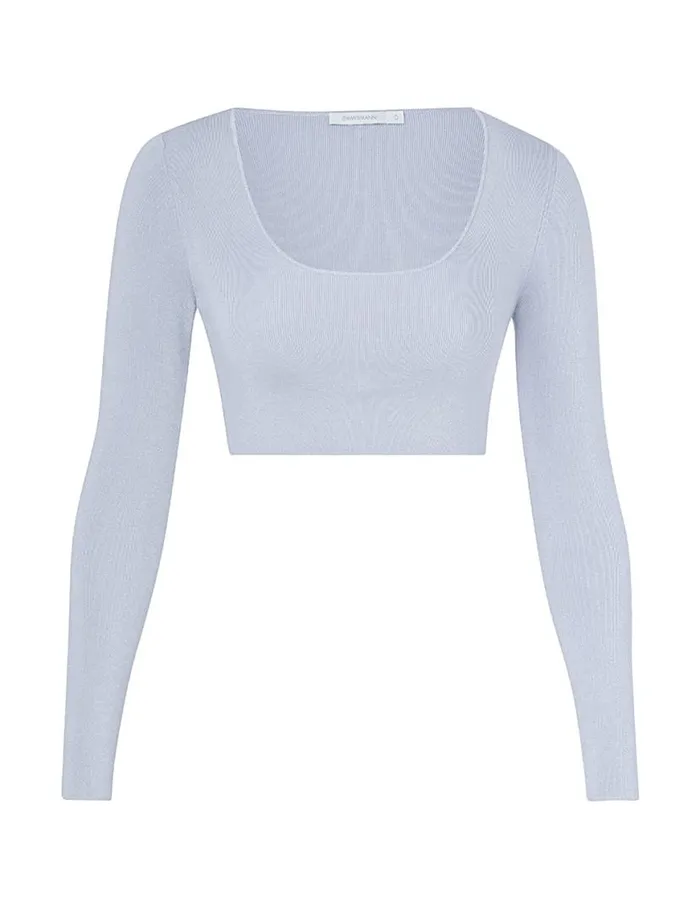 Zimmermann Clothing Natura Metallic Scoop Top Blue 8211 Women