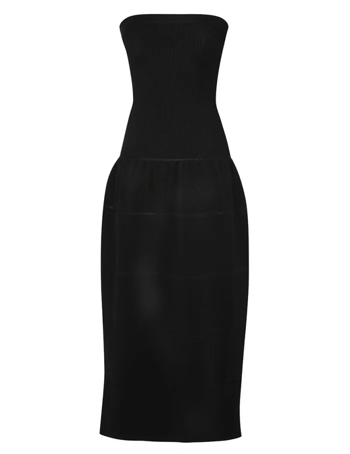 Zimmermann Clothing Natura Panelled Midi Dress Black 8211 Women