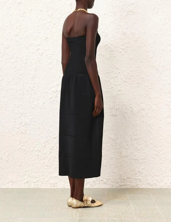 Zimmermann Clothing Natura Panelled Midi Dress Black 8211 Women