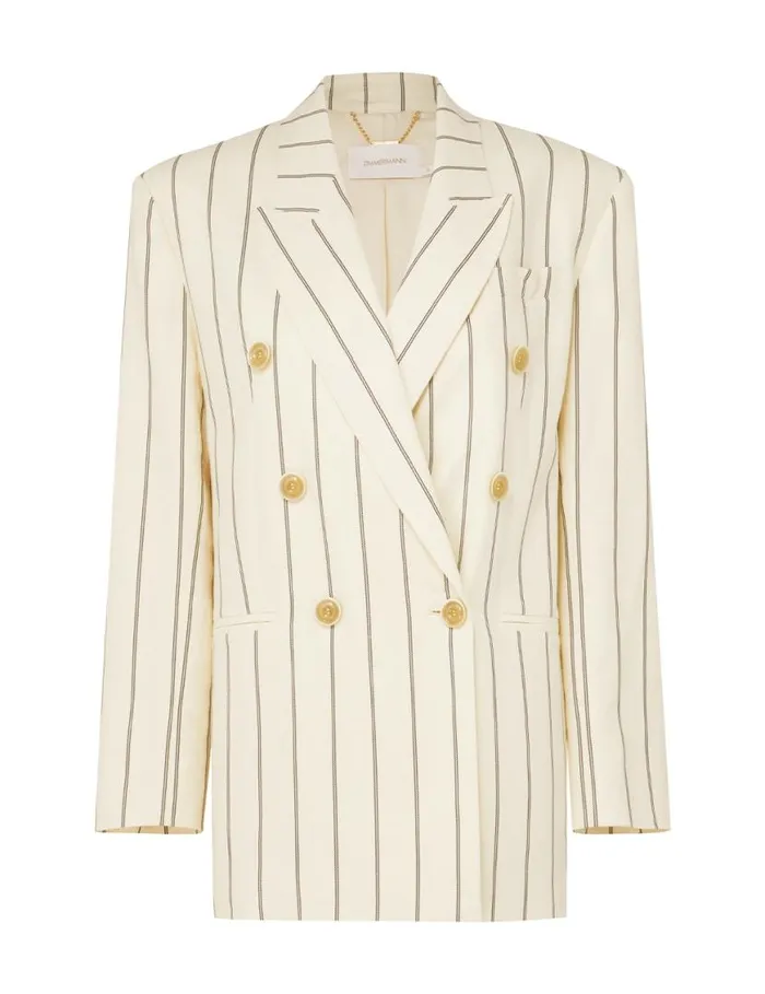 Zimmermann Clothing Natura Relaxed Jacket Navycream Stripe 8211 Women