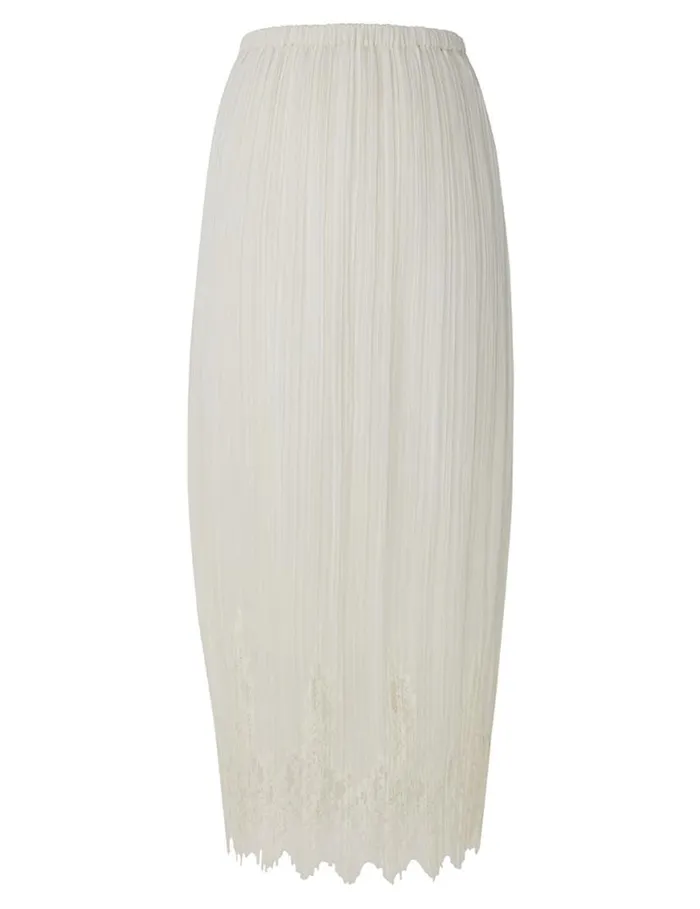 Zimmermann Clothing Pleated Skirt Cream 8211 Women