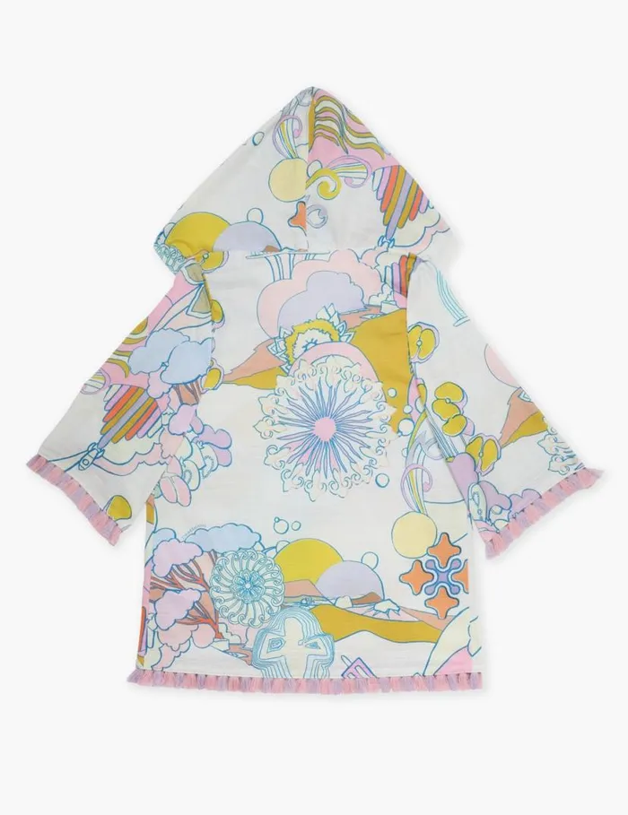 Zimmermann Clothing Pop Hooded Coverup Watercolour Multi 8211 Kids