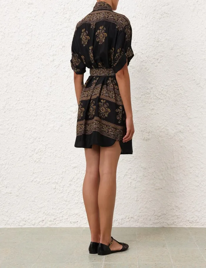 Zimmermann Clothing Utility Short Dress Utility Dot Black 8211 Women