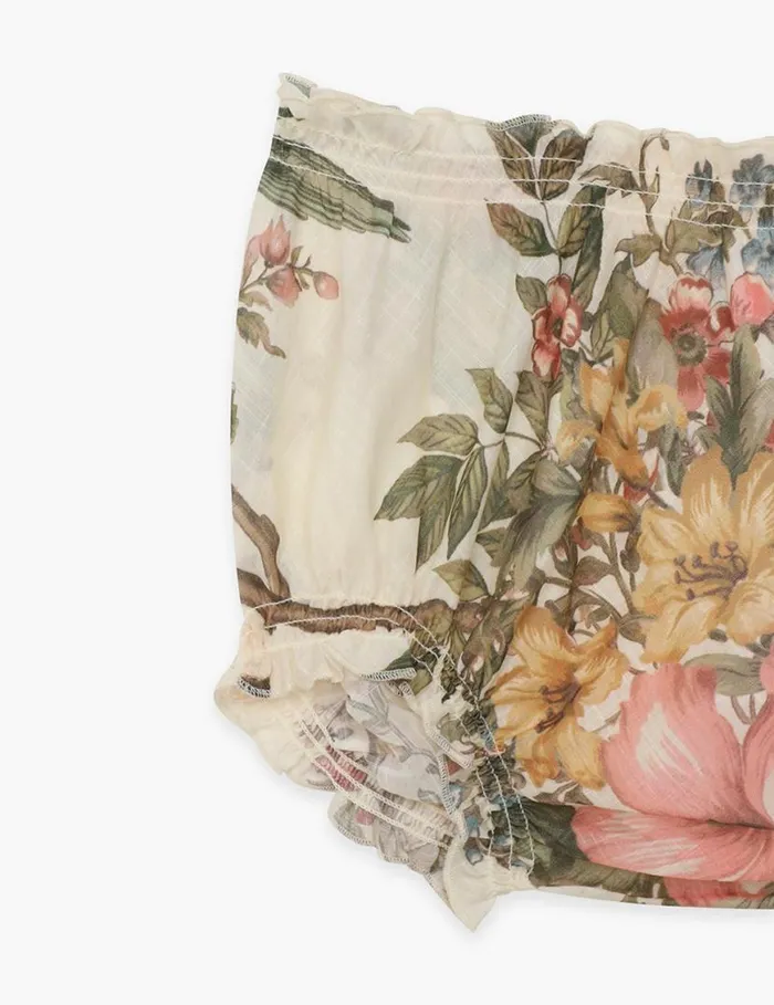 Zimmermann Clothing Waverly Bloomer Cream Floral 8211 Kids