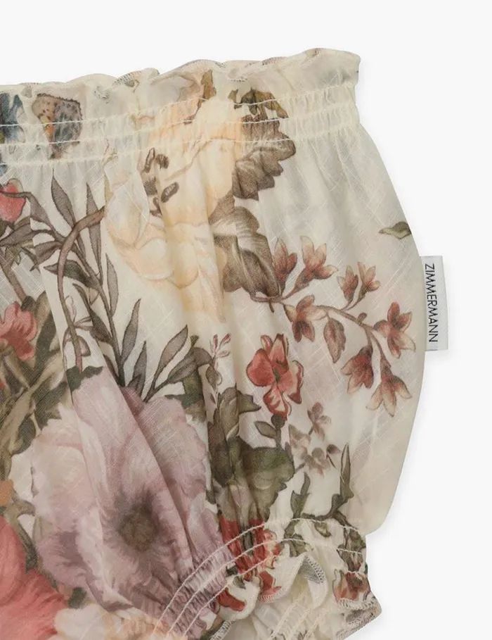 Zimmermann Clothing Waverly Bloomer Cream Floral 8211 Kids