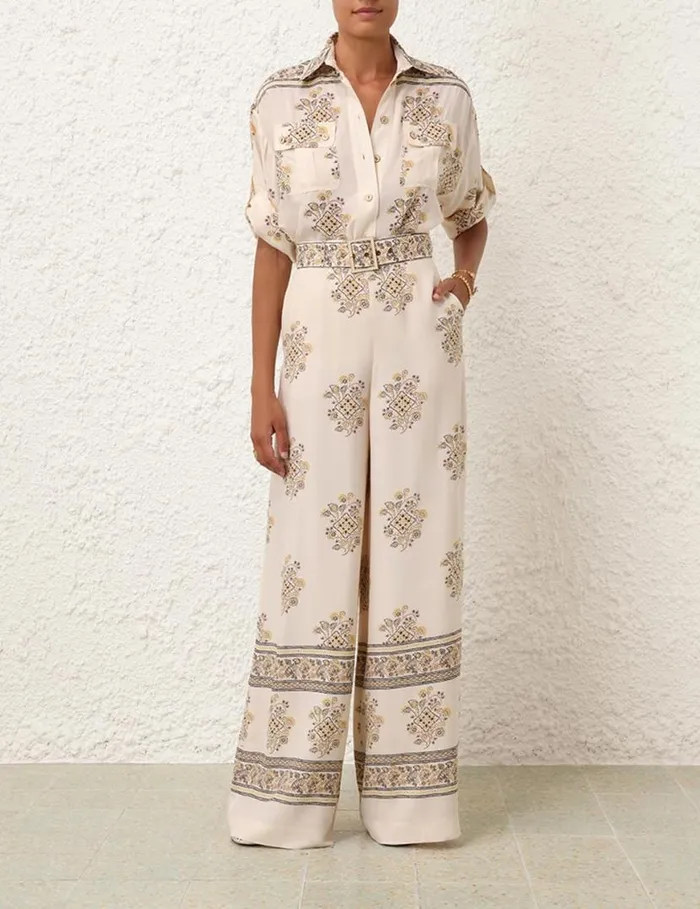 Zimmermann Clothing Wide Leg Pant Utility Dot Lemon 8211 Women