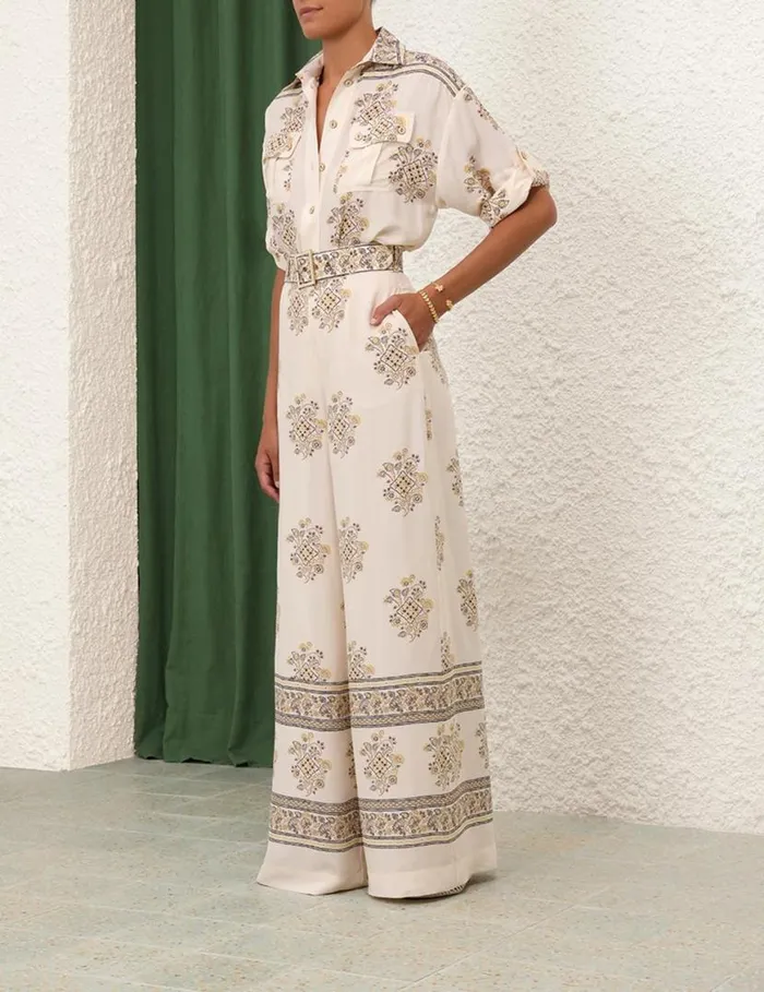 Zimmermann Clothing Wide Leg Pant Utility Dot Lemon 8211 Women