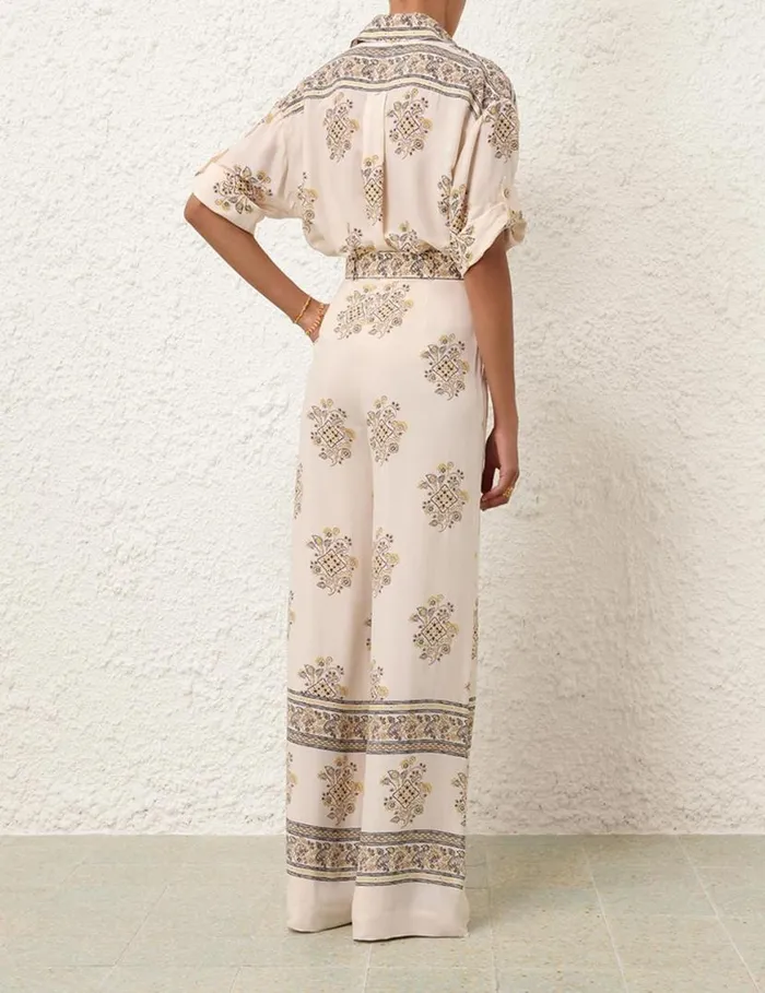 Zimmermann Clothing Wide Leg Pant Utility Dot Lemon 8211 Women