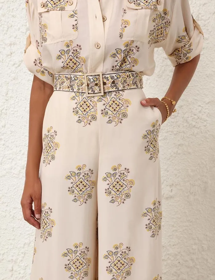 Zimmermann Clothing Wide Leg Pant Utility Dot Lemon 8211 Women