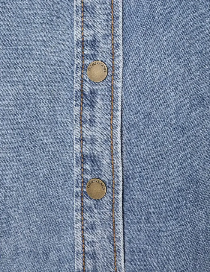 Zimmermann Denim Denim Pocket Shirt Poseidon Blue 8211 Women