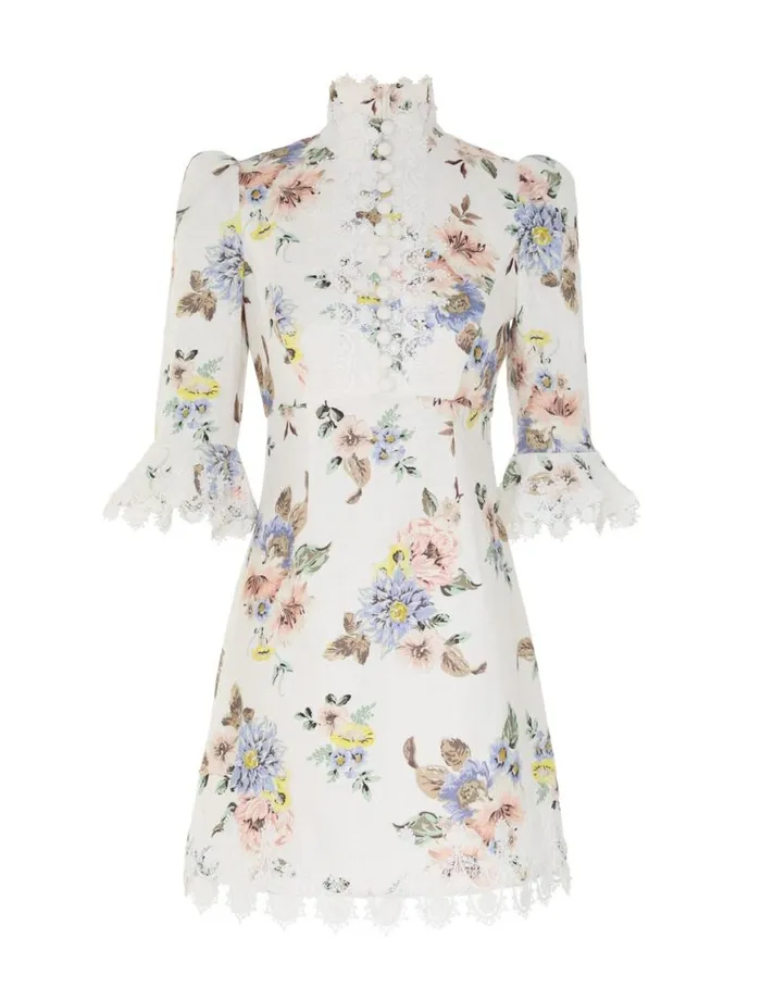 Zimmermann Dresses Applique Mini Dress Blue Floral 8211 Women