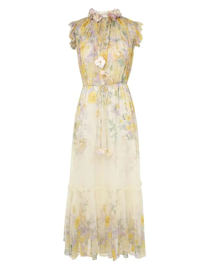 Zimmermann Dresses Harmony Flutter Dress Citrus Garden Print 8211 Women