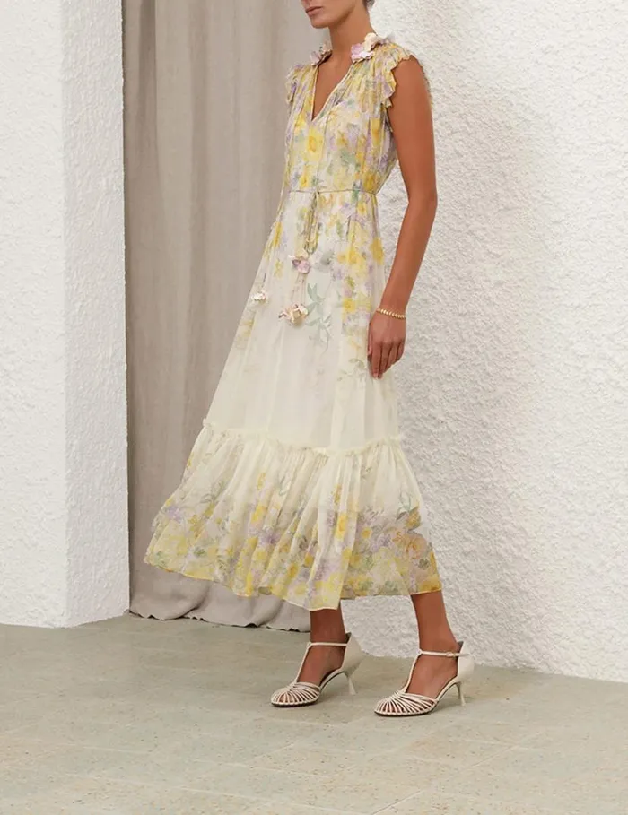 Zimmermann Dresses Harmony Flutter Dress Citrus Garden Print 8211 Women