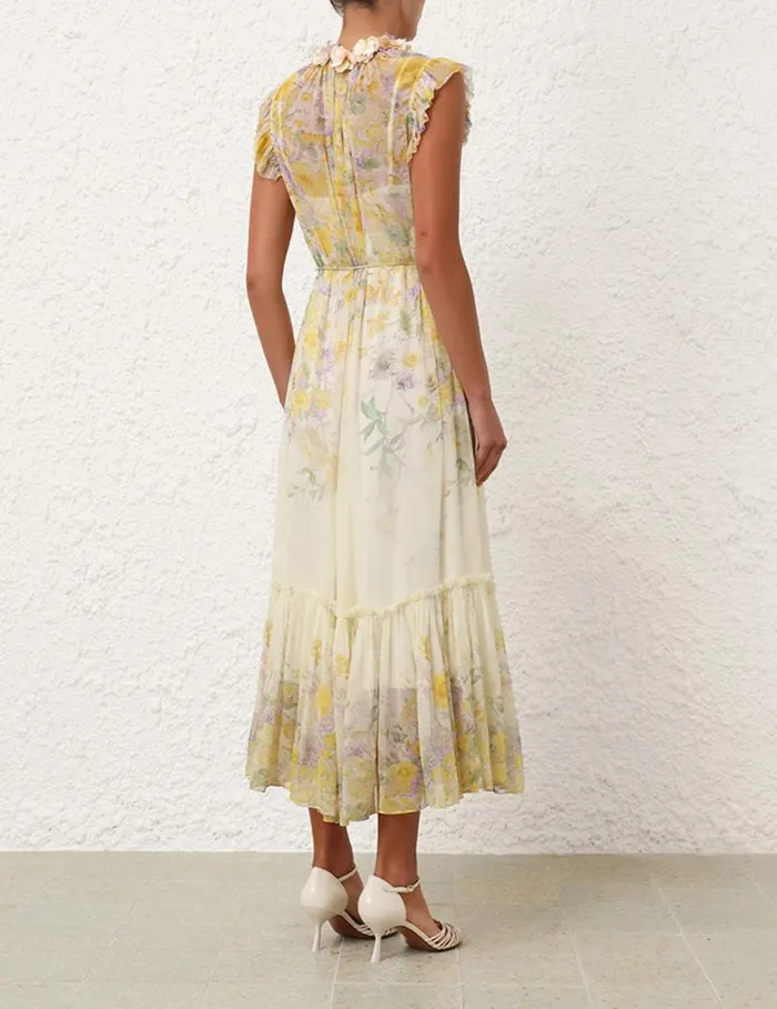 Zimmermann Dresses Harmony Flutter Dress Citrus Garden Print 8211 Women