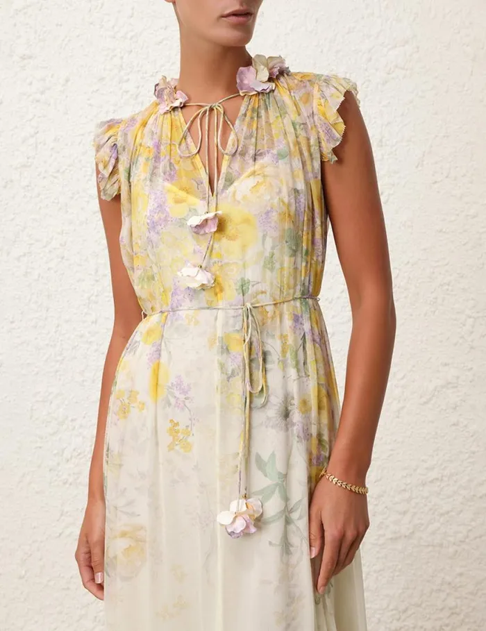 Zimmermann Dresses Harmony Flutter Dress Citrus Garden Print 8211 Women