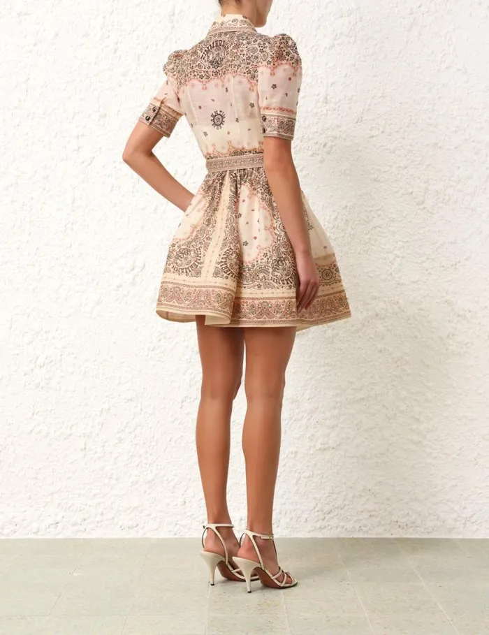 Zimmermann Dresses Matchmaker Mini Shirt Dress Cream Bandana 8211 Women