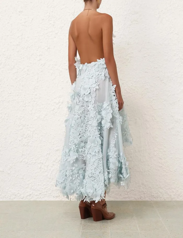 Zimmermann Dresses Natura Lasercut Halter Dress Mint 8211 Women