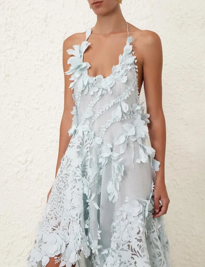 Zimmermann Dresses Natura Lasercut Halter Dress Mint 8211 Women
