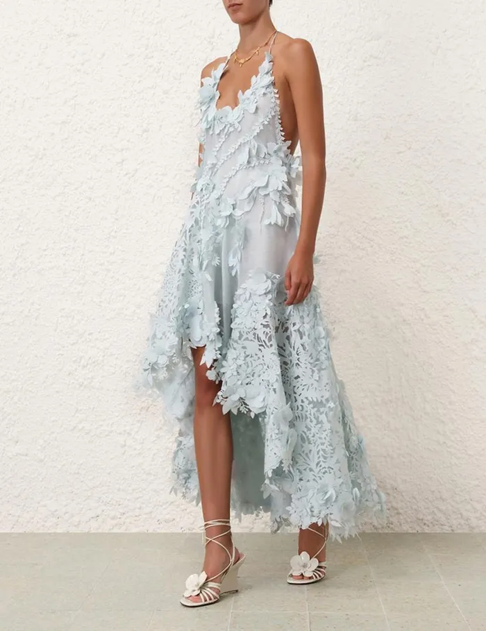 Zimmermann Dresses Natura Lasercut Halter Dress Mint 8211 Women