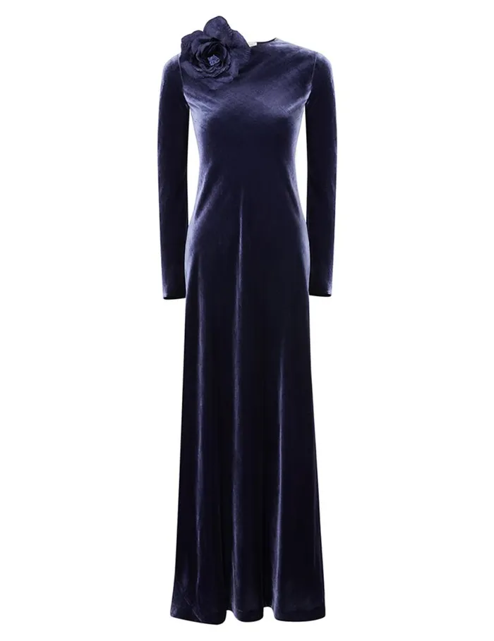 Zimmermann Dresses Natura Velvet Bias Slip Dress Navy 8211 Women