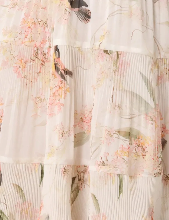 Zimmermann Dresses Pleated Mini Dress Coral Birds 8211 Women