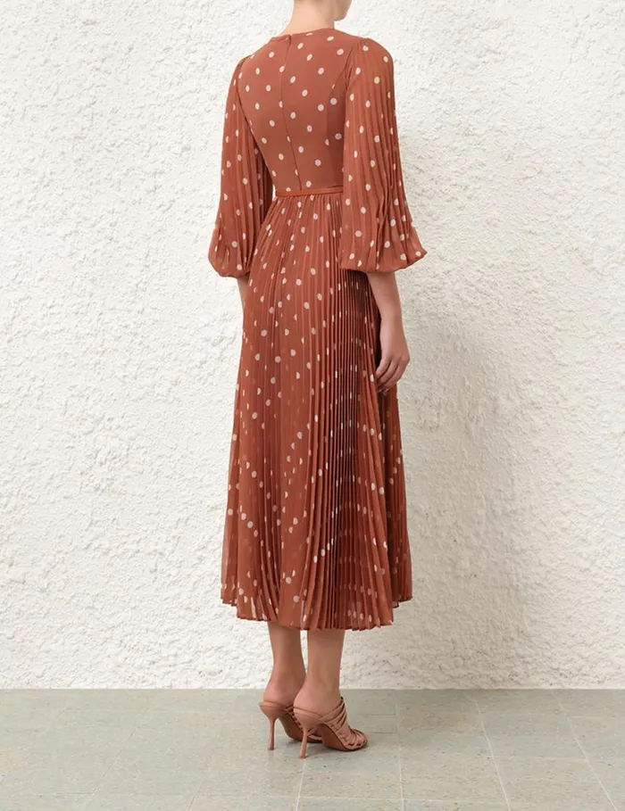 Zimmermann Dresses Sunray Long Sleeve Midi Aragoncream Dot 8211 Women