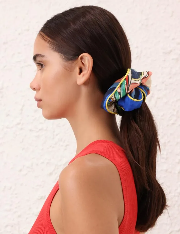 Zimmermann Hair Accessories Double Faced Silk Scrunchie Nautical Map 8211 Women