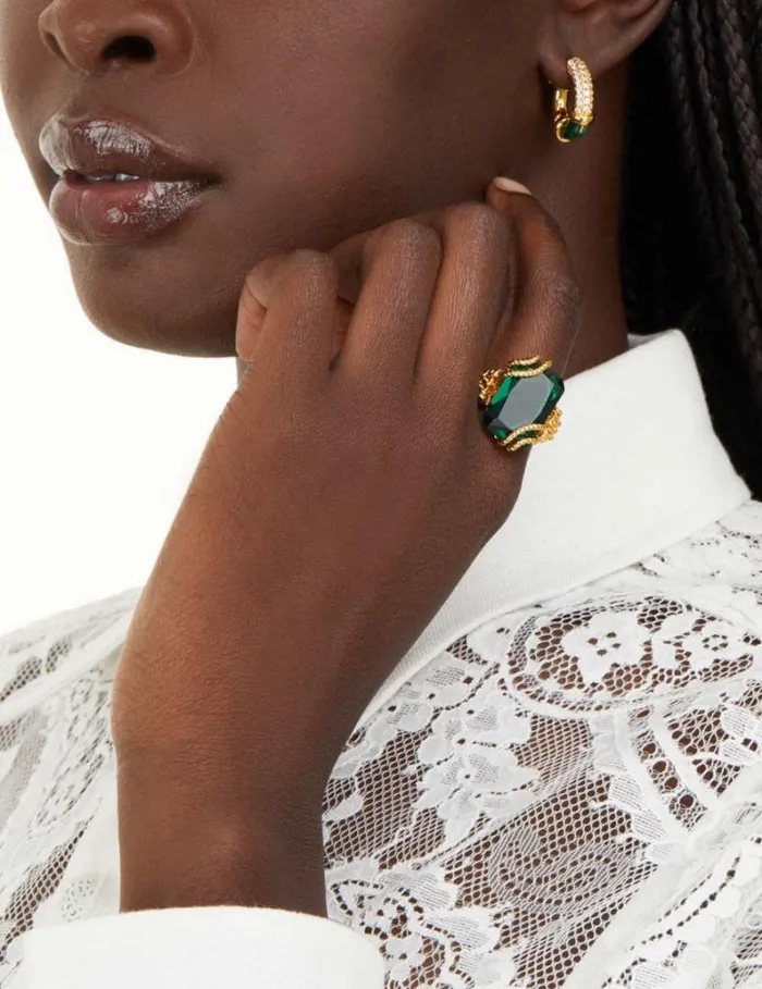 Zimmermann Jewellery Tangled Rope Cocktail Ring Goldemerald 8211 Women