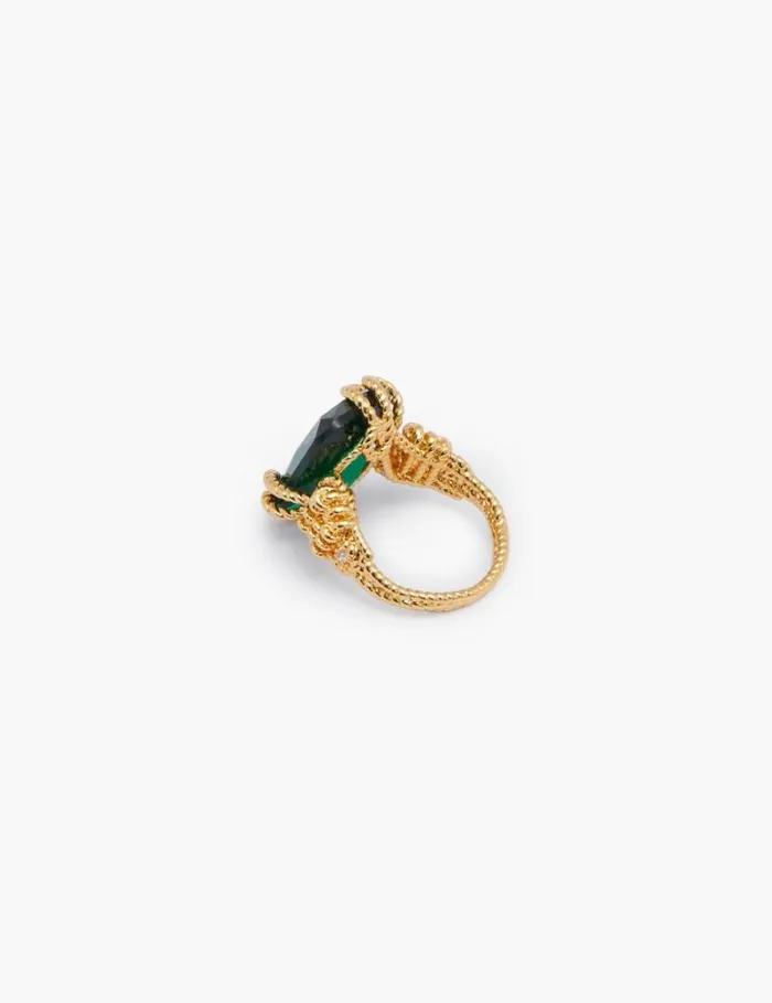 Zimmermann Jewellery Tangled Rope Cocktail Ring Goldemerald 8211 Women