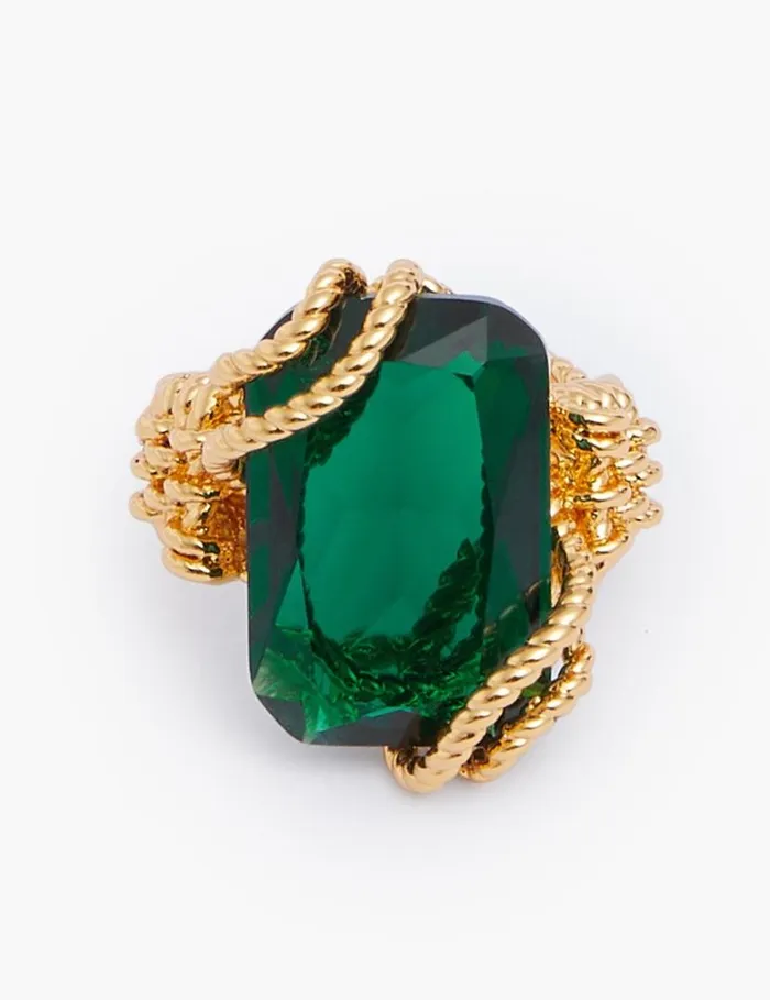 Zimmermann Jewellery Tangled Rope Cocktail Ring Goldemerald 8211 Women