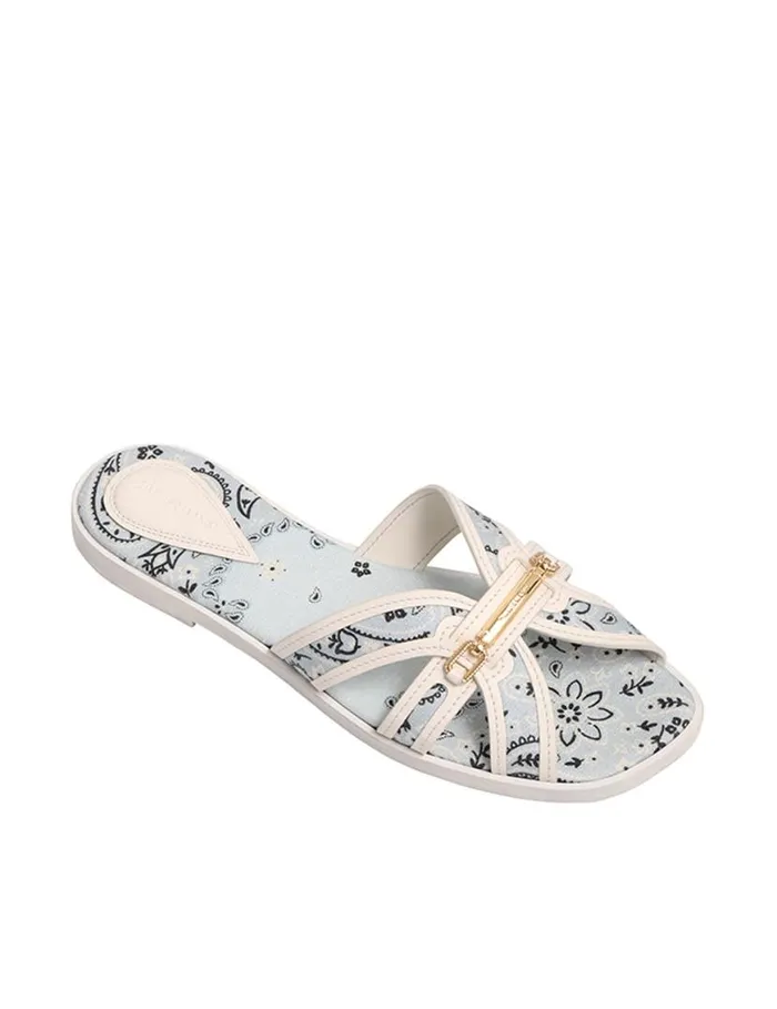 Zimmermann Sandals Zimmermann Prisma Slide Blue Bandana 8211 Women