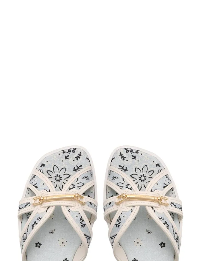 Zimmermann Sandals Zimmermann Prisma Slide Blue Bandana 8211 Women