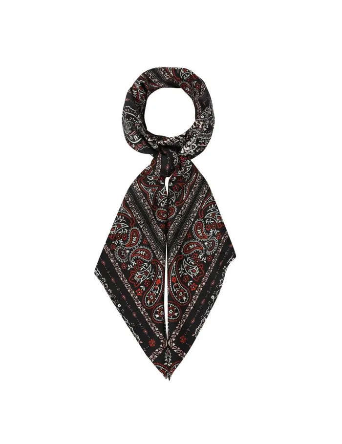 Zimmermann Scarves Printed Silk Neck Scarf Black Bandana 8211 Women