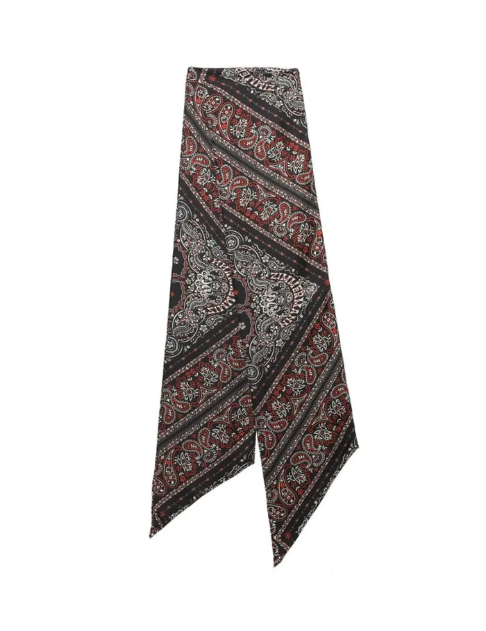 Zimmermann Scarves Printed Silk Neck Scarf Black Bandana 8211 Women