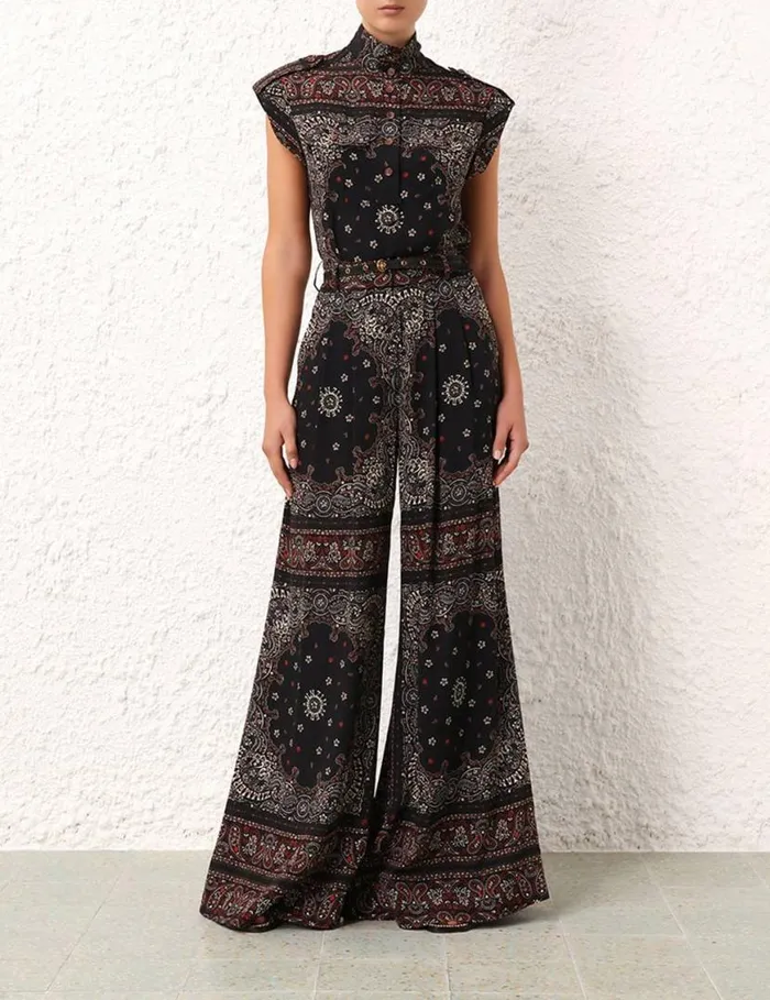 Zimmermann Shorts and Pants Double Tuck Pant Black Bandana 8211 Women