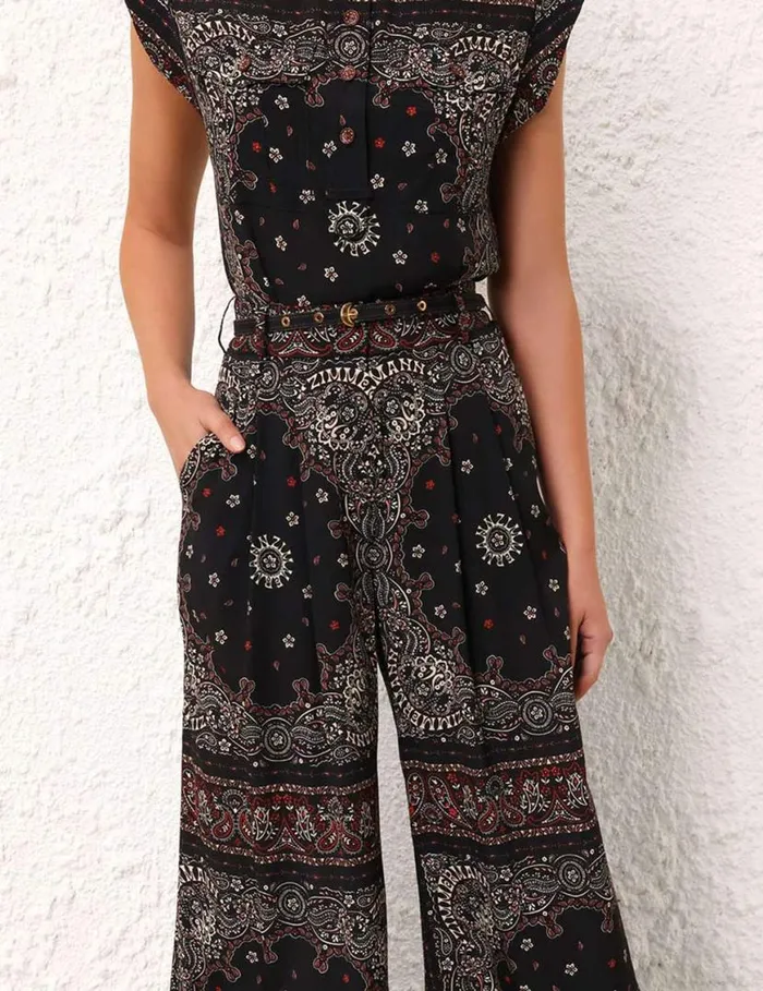 Zimmermann Shorts and Pants Double Tuck Pant Black Bandana 8211 Women