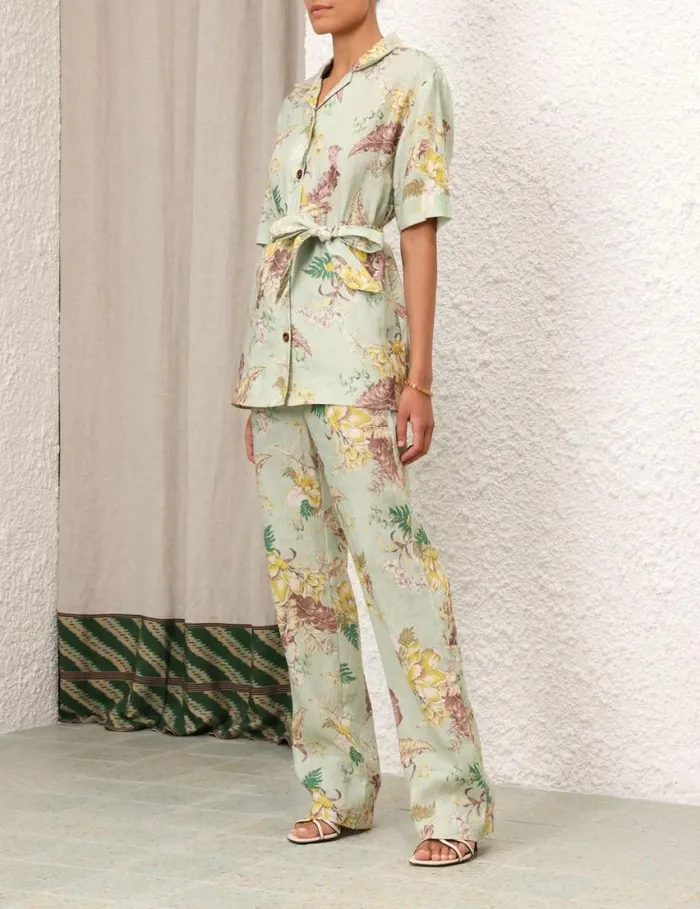 Zimmermann Shorts and Pants Matchmaker Straight Leg Pant Mint Tropical Floral 8211 Women